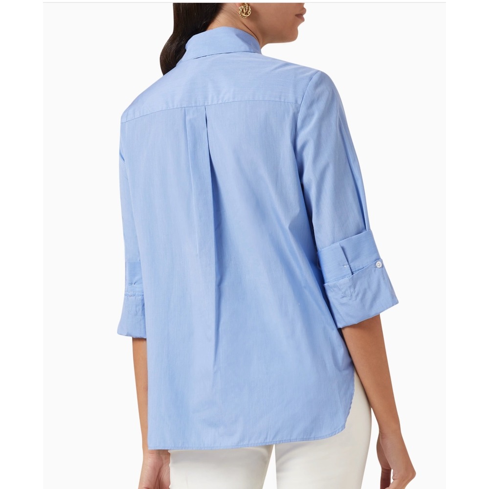 TWP Blue Ex-Boyfriend Button Down Shirt Italian Cotton XS Oversize Luxury Office - Picture 2 of 13